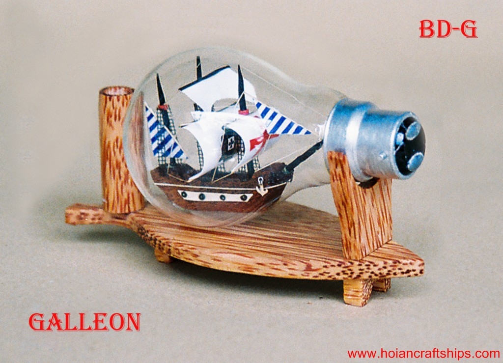 Galleon Ship in Light Bulb