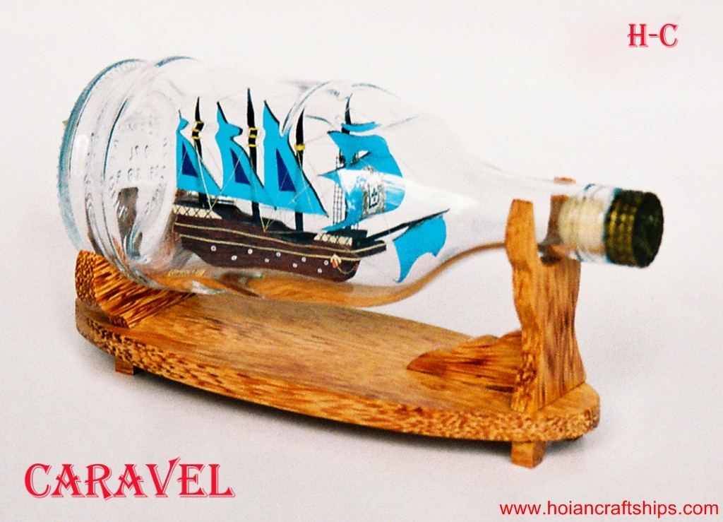 Caravel Ship in Henessy Bottle