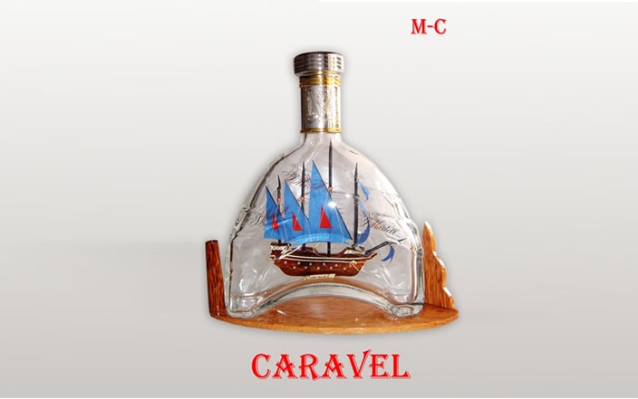 Caravel Ship in Martell Bottle