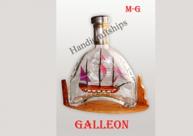 Galleon Ship in Martell Bottle