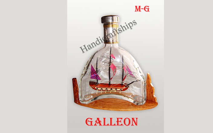 Galleon Ship in Martell Bottle