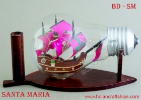 Santa Maria Ship in Light Bulb