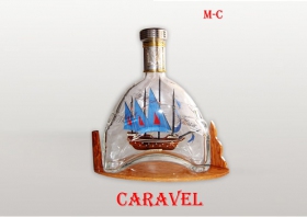 Caravel Ship in Martell Bottle