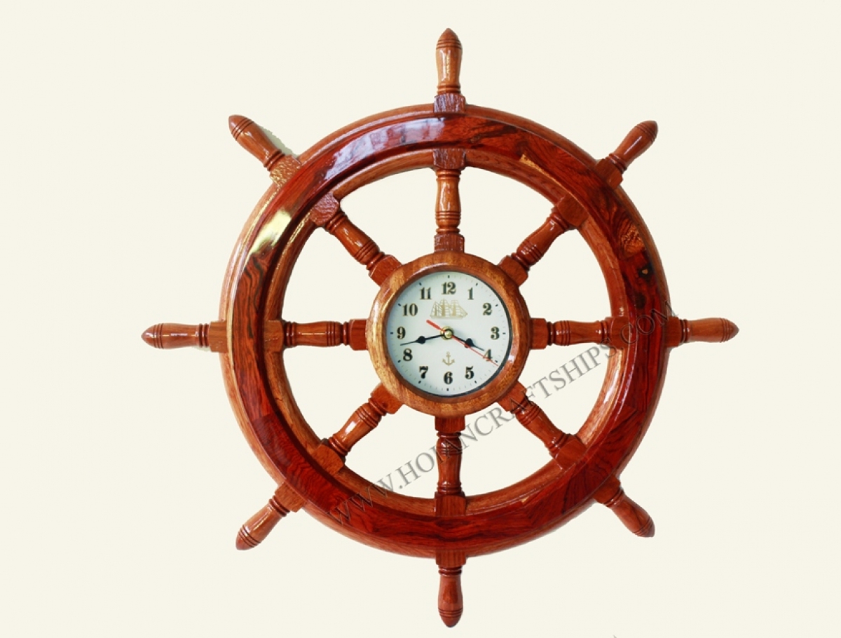Anchor Clock Beach Sea Theme Nautical Ship Wheel Rudder Steering Wheel  Decor Wall Clock Hanging Decoration - AliExpress